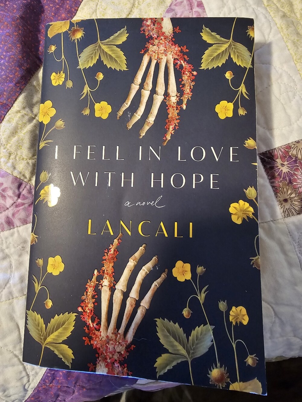 'I Fell in Love With Hope' Decorative Papperback Book - Navy & Yellow